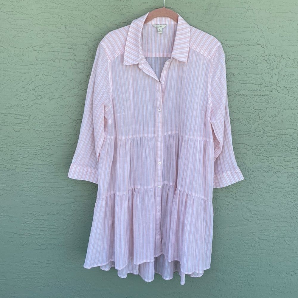 C Est. 1946 Sz L Pink & White Striped Dress